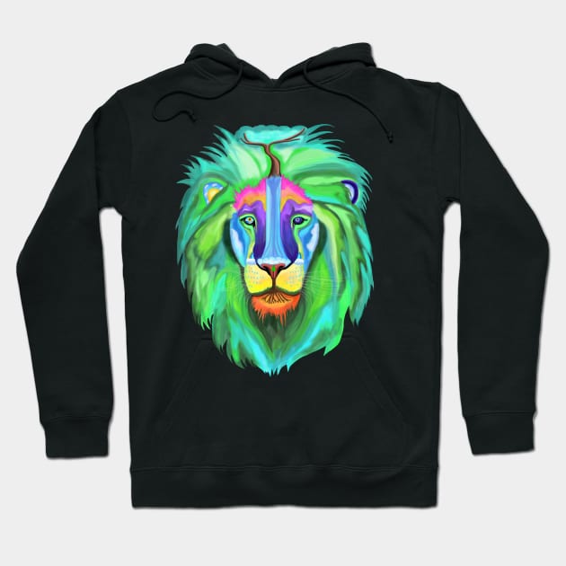 Psychedelic Nature of the Lion Hoodie by Art by Deborah Camp